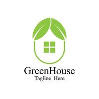 diseño de logotipo de casa verde vector