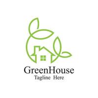 green house logo design vector