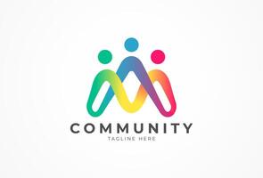 People logo design, Community human Logo template element, illustration vector