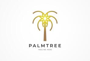 palma árbol logo, palma árbol con estrella combinación, usable para marca y empresa logotipos, ilustración vector