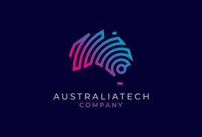 Australia logo, Australia logo con tecnología estilo, usable para tecnología y empresa logos vector