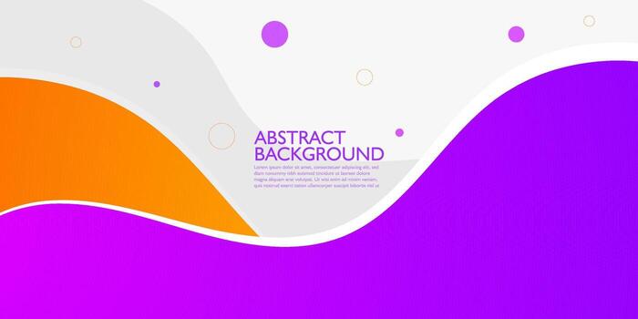 púrpura naranja geométrico negocio bandera diseño. creativo bandera diseño con superposición circulo formas y líneas para modelo. sencillo horizontal bandera. eps10 vector