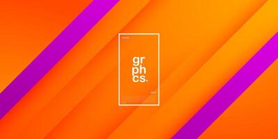 Abstract geometric futuristic background with colorful bright orange gradient background design. Overlap purple line pattern. Eps10 vector