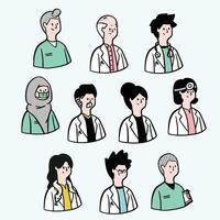 ilustración de médicos y enfermeras vector