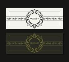 flat border circle pattern card design vector