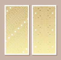 Gold vertical banner with minimal pattern vector