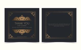 classic gold thank you wedding card vector