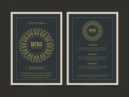 Luxury Menu Layout with Ornamental Elements. vector