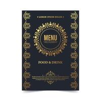 Luxury Menu Layout with Ornamental Elements vector