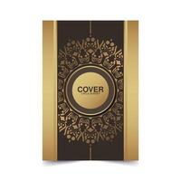 Luxury gold border pattern cover template vector