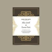 Flat retro wedding invitation template vector