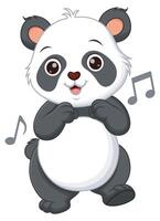 Cute Panda Dancing Cartoon Illustration. Animal Nature Icon Concept Isolated Premium vector