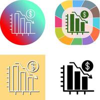 Chart Down Icon Design vector