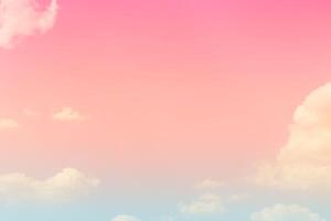 Pastel sky clouds background, pink sky background photo