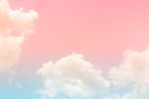 Pink sky clouds background, pastel sky background photo
