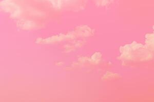 Pink sky clouds background, pastel sky background photo