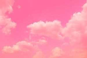 Pink sky clouds background, pastel sky background photo