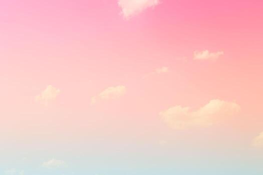 Pastel sky clouds background, pink sky background photo