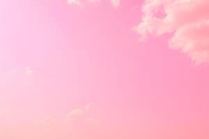 Pink sky clouds background, pastel sky background photo