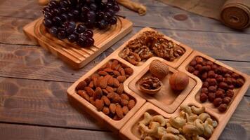 Assorted Nuts and Raisins on Trays video