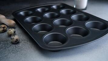 Close Up of Muffin Pan With Eggs video