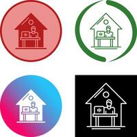 Work At Home Icon Design vector