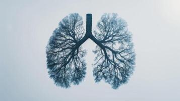 Human Lungs Composed Of Bare Trees. Respiratory Health, World Asthma Day. No Tobacco photo