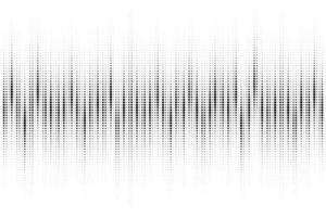 Sound wave dotted pattern. Music halftone background. Audio digital frequency border. Equalizer gradient spectrum grid. Abstract pulse isolated on white backdrop. vector