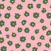 Retro floral seamless pattern. Cute chamomile. vector