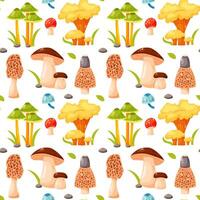 Seamless pattern with colorful mushrooms vector