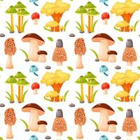 Seamless pattern with colorful mushrooms vector