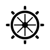 ship navigatiion, ship steering, control symbol solid icon design vector