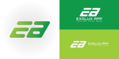 Abstract initial rounded letter EA or AE logo in green color isolated on multiple background colors. The logo is suitable for online digital business application icon logo design inspiration templates vector