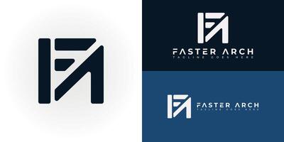 Abstract initial square letter FA or AF logo in deep blue color isolated on multiple background colors. The logo is suitable for marketing agency company icon logo design inspiration templates. vector