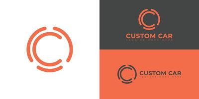 Abstract initial circle letter C or CC logo in orange color isolated on multiple background colors. The logo is suitable for automotive financial services company icon logo design inspiration template vector