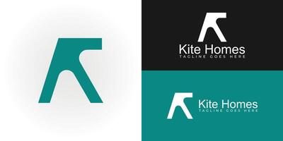 Abstract initial letter KH or HK logo in green color isolated on multiple background colors. The logo is suitable for construction and real estate company icon logo design inspiration templates. vector