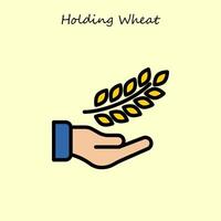 Holding Wheat Illustration vector