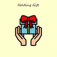 Holding Gift Illustration vector