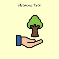 Holding Tree Illustration vector