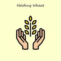 Holding Wheat Illustration vector