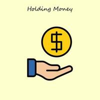 Holding Money Illustration vector