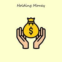 Holding Money Illustration vector