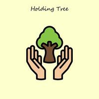 Holding Tree Illustration vector