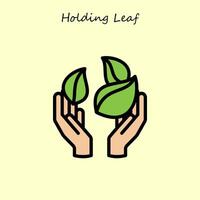 Holding Leaf Illustration vector