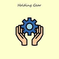 Holding Gear Illustration vector