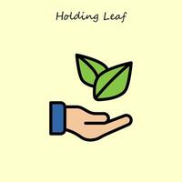 Holding Leaf Illustration vector