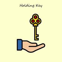 Holding Key Illustration vector