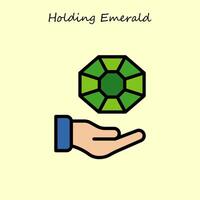 Holding Emerald Illustration vector