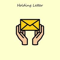 Holding Letter Illustration vector