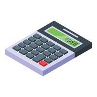 Finance calculator icon isometric . Display object vector